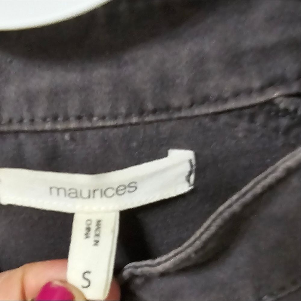 Maurice's Gray Jacket With Floral Rose Embroidery Size Small In Great Condition - Picture 4 of 4